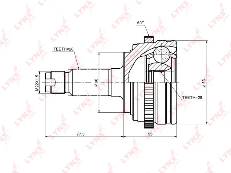 Шрус наружный LYNX CO3448A